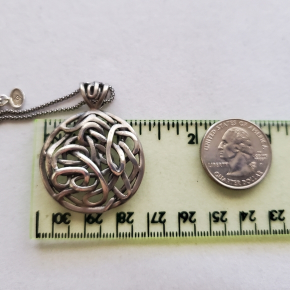 Silpada 925 Woven Knot Pendant on 925 Silver Silpada Chain - Picture 14 of 16